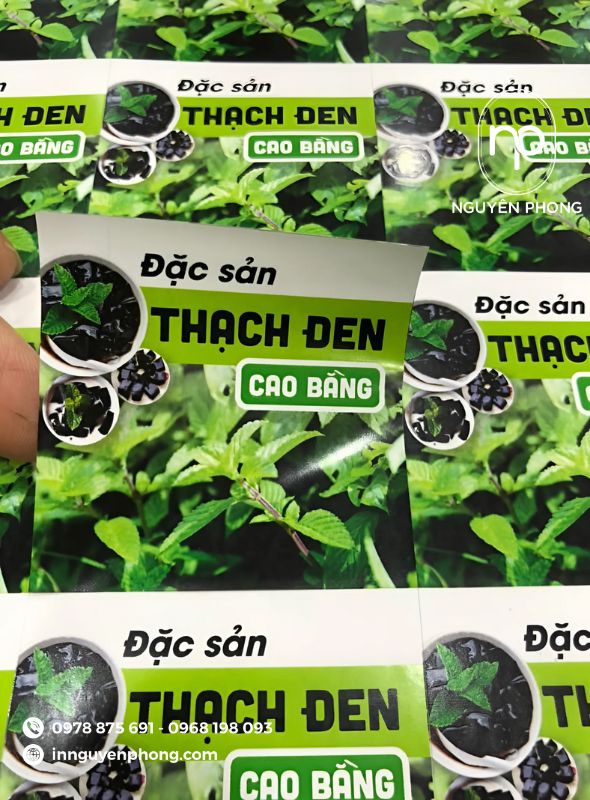 in tem dán thạch đen cao bằng chất lượng